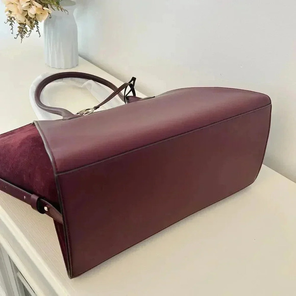 Michael Kors Avril Extra-Large Leather and Suede Tote Bag Oxblood - Picture 6 of 11